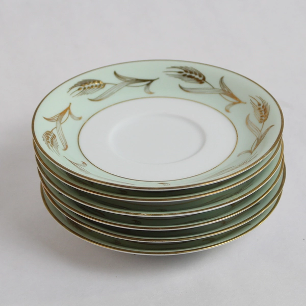 Lot Of 6 Noritake China Number 5267 Alice Style Saucer Replacements Gold Accent