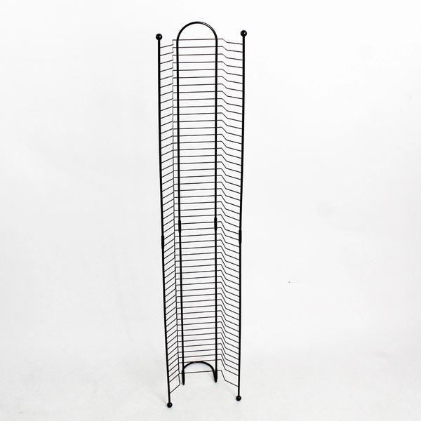 42 Inch Black Metal Wire CD / DVD Storage Tower Stand Holds 48 Discs
