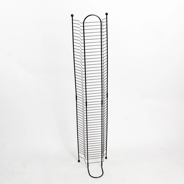 42 Inch Black Metal Wire CD / DVD Storage Tower Stand Holds 48 Discs