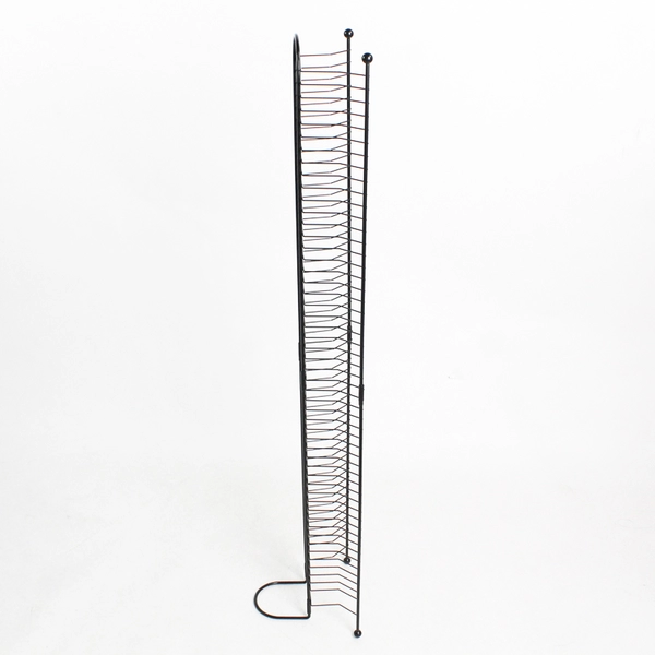 42 Inch Black Metal Wire CD / DVD Storage Tower Stand Holds 48 Discs