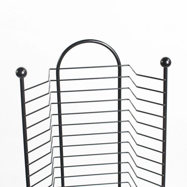 42 Inch Black Metal Wire CD / DVD Storage Tower Stand Holds 48 Discs