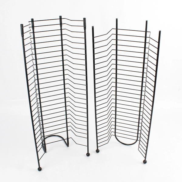 42 Inch Black Metal Wire CD / DVD Storage Tower Stand Holds 48 Discs