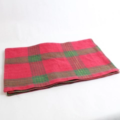 Lot of 4 Red Green and Gold Plaid Christmas Holiday Placemats
