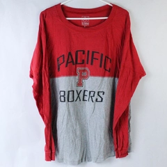 U-Trau Men's XL Red Gray Long Sleeve Pacific Boxers Pullover Shirt