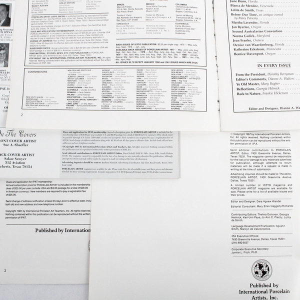 Lot of 4 Vintage Porcelain Artist Magazines 1981 1982 1987 1997