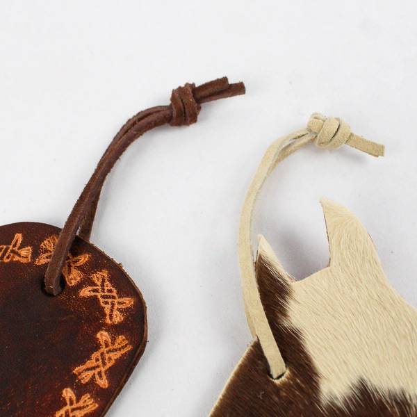 Lot Of 2 Horse & Cowboy Boot Handmade Genuine Leather Ornaments