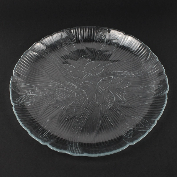 Arcoroc France Canterbury Crocus Flower Glass Dinner Plate 10.75"