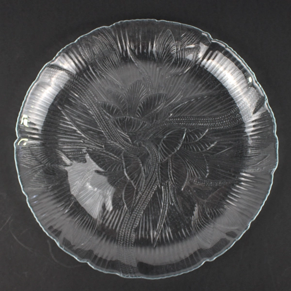 Arcoroc France Canterbury Crocus Flower Glass Dinner Plate 10.75"