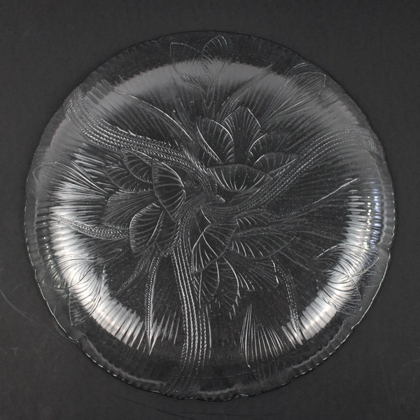 Arcoroc France Canterbury Crocus Flower Glass Dinner Plate 10.75"