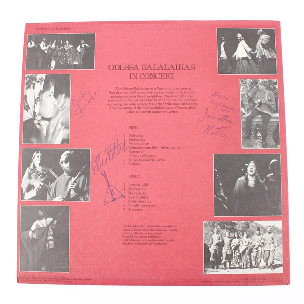 Odessa Balalaikas In Concert 1976 12" Folk Music Vinyl Record Signed Jacket