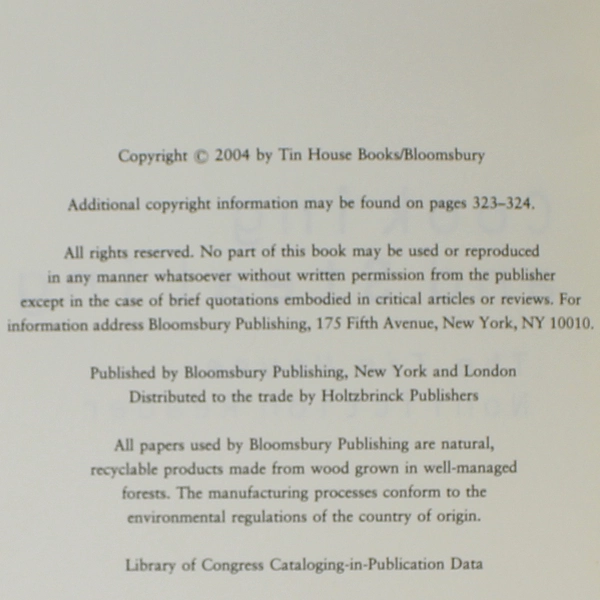 Cooking and Stealing The Tin House Nonfiction Reader Tin Tin House 2004 PB