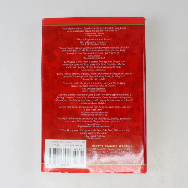 Gerry Frank's Friday Surprise Frank 1995 Hardcover Signed First Edition