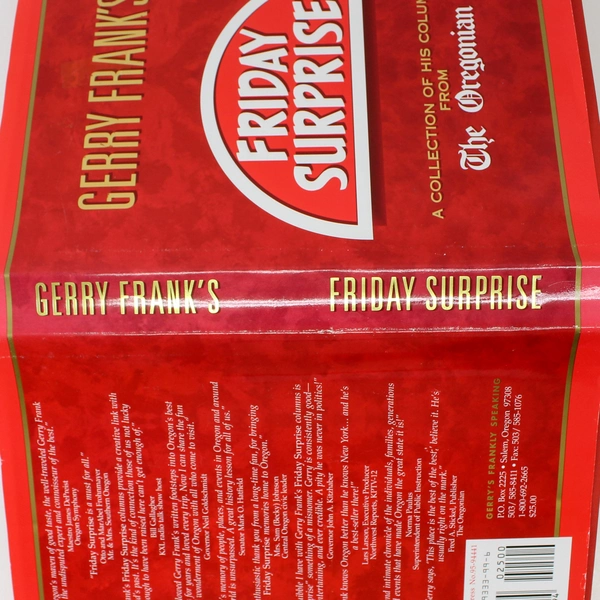 Gerry Frank's Friday Surprise Frank 1995 Hardcover Signed First Edition