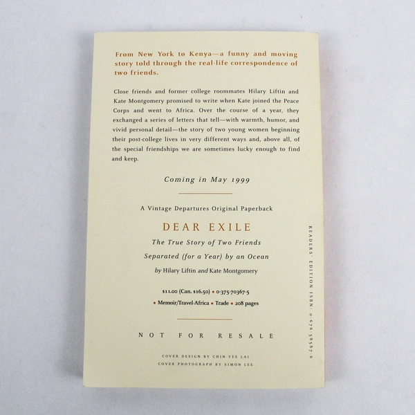 Dear Exile by Hilary Liftin and Kate Montgomery 1999 1st Edition Paperback