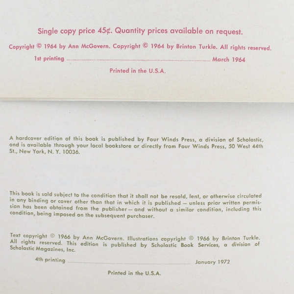 Lot of 2 Ann McGovern Vintage Children's Books Illustrated by Brinton Turkle PB