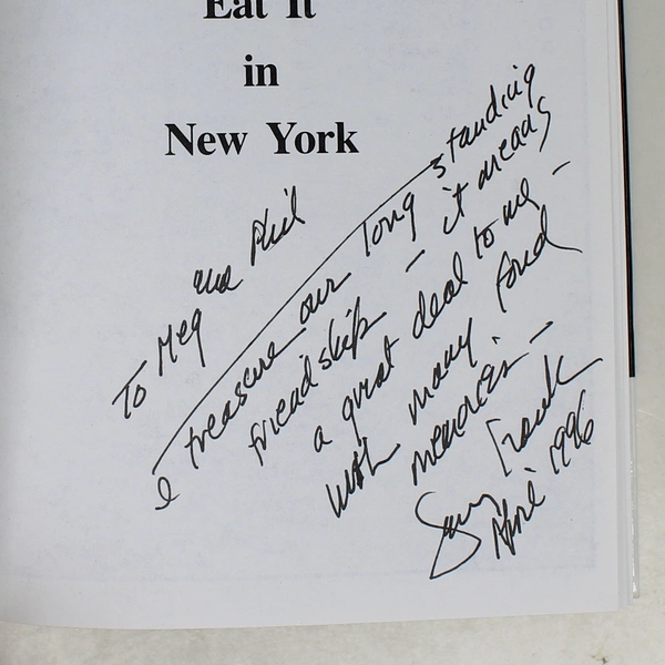 Gerry Frank's Where to Find It Buy It Eat It in New York Frank 1995 HC Signed
