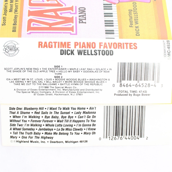 Lot of 2 Cassette Tapes Ragtime Piano Favorites 1988 Fats Domino 20 Hits 1967