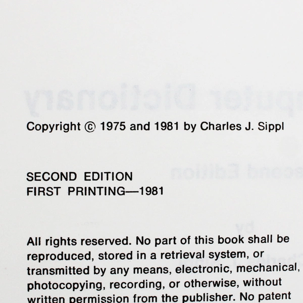 Microcomputer Dictionary by Charles J Sippl 1981 Paperback
