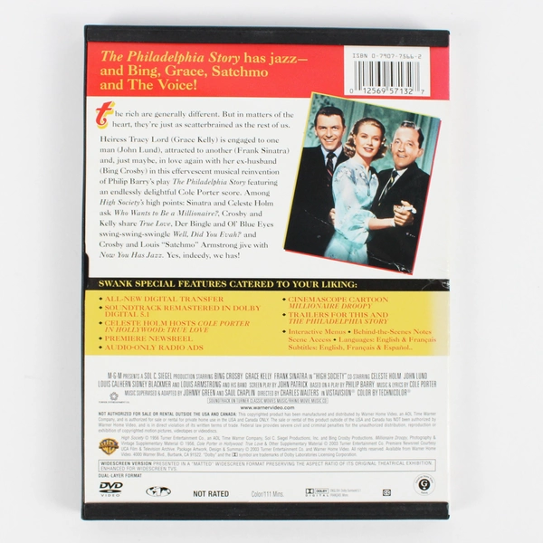 High Society 1956 DVD Movie Starring Frank Sinatra Classic Musical Film