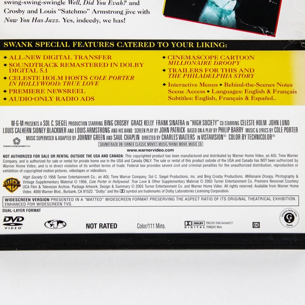 High Society 1956 DVD Movie Starring Frank Sinatra Classic Musical Film