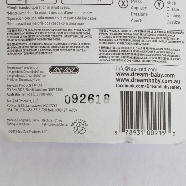 2 Pack of Dreambaby White Plastic Cabinet Sliding Locks