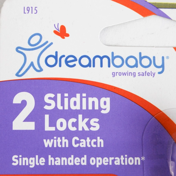 2 Pack of Dreambaby White Plastic Cabinet Sliding Locks