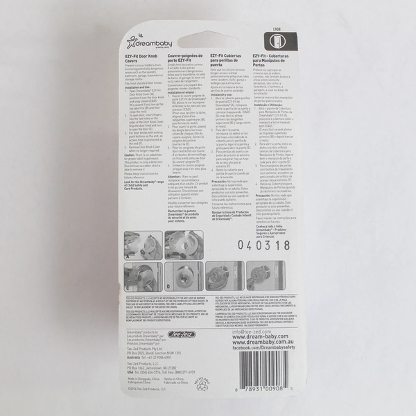 Set of 3 Dreambaby Ezy-Fit Door Knob Covers for Baby and Child Proofing