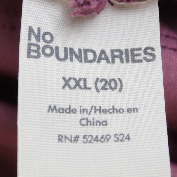 No Boundaries Women's Lavender Lace Crop Top Size XXL Long Sleeves