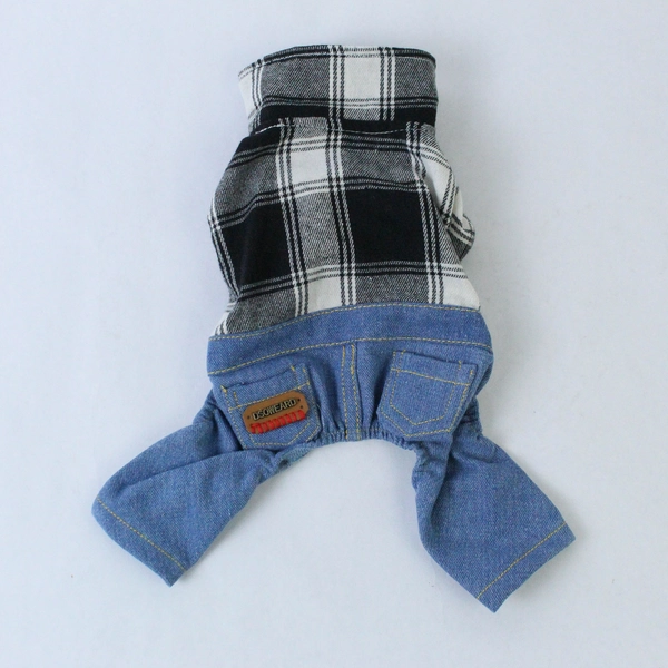 Fun Of Pets Dog Jumpsuit Denim Outfit Collared Shirt Size 6.5 NWT