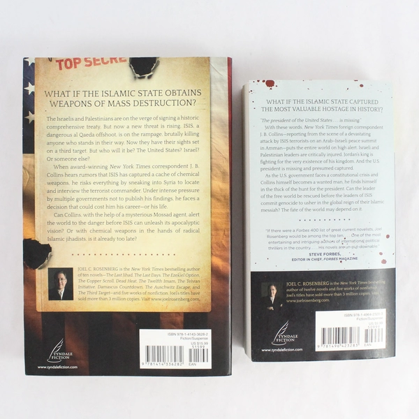 Lot of 2 Joel C. Rosenberg Books 2015 The First Hostage & The Third Target PB