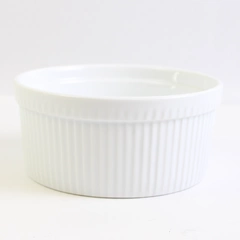 BIA Cordon Bleu White Ceramic Ramekin 6 3/4" Bakeware Ovenware Dish