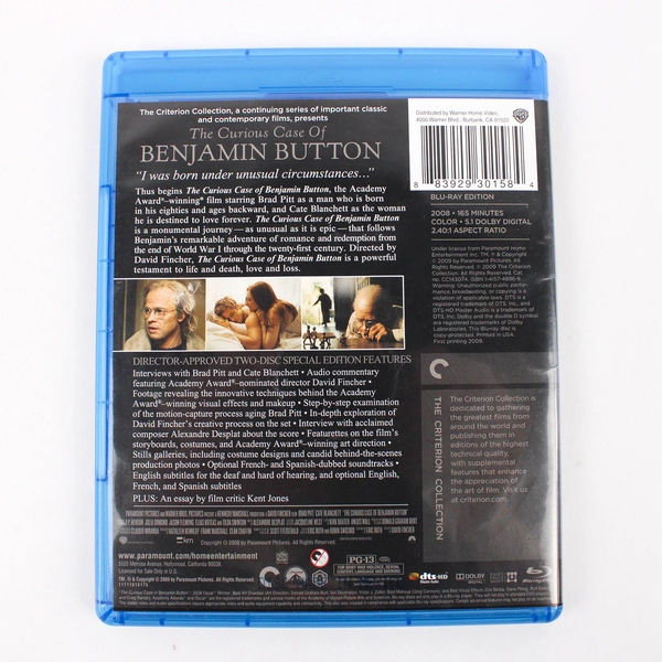 The Curious Case of Benjamin Button 2009 Blu-ray DVD Brad Pitt Film