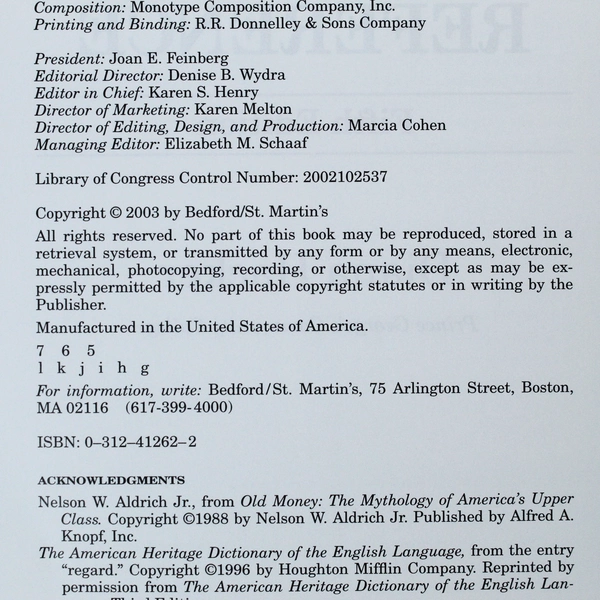 A Writer's Reference 2003 MLA Update by Diana Hacker, 5th Edition PB