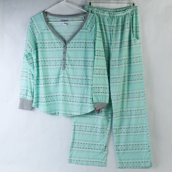 Amanda Paige Women's Sleepwear 2-Piece Set Size L Blue Gray Pajamas
