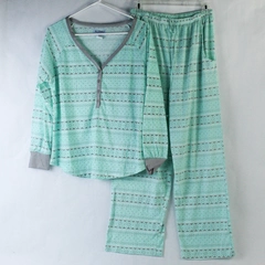 Amanda Paige Women's Sleepwear 2-Piece Set Size L Blue Gray Pajamas