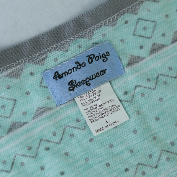 Amanda Paige Women's Sleepwear 2-Piece Set Size L Blue Gray Pajamas