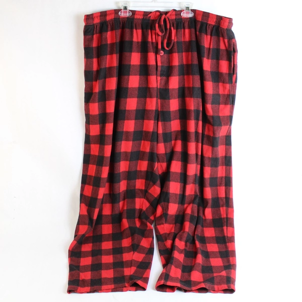 KingSize Red and Black Plaid Pajama Pants Men's Size 4XL Pockets