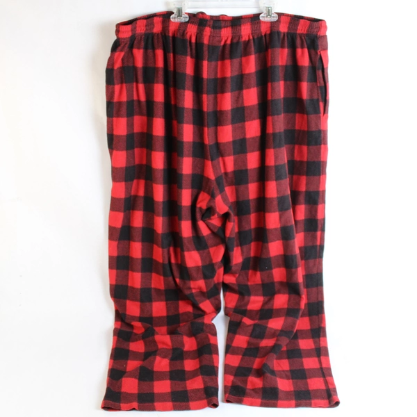 KingSize Red and Black Plaid Pajama Pants Men's Size 4XL Pockets