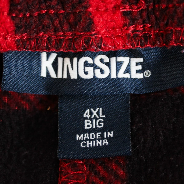 KingSize Red and Black Plaid Pajama Pants Men's Size 4XL Pockets