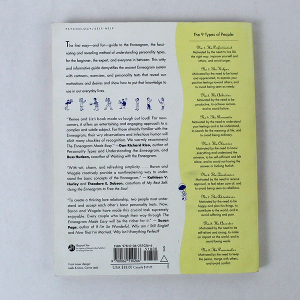 The Enneagram Made Easy by Wagele & Baron 1994 Paperback - Good Condition