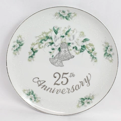 Lefton China 25th Anniversary Hand Painted Collector Plate 10 1/4"