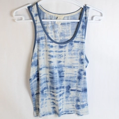 Lucky Brand Blue And White Tie Dye Print Tank Top Women's Size XL