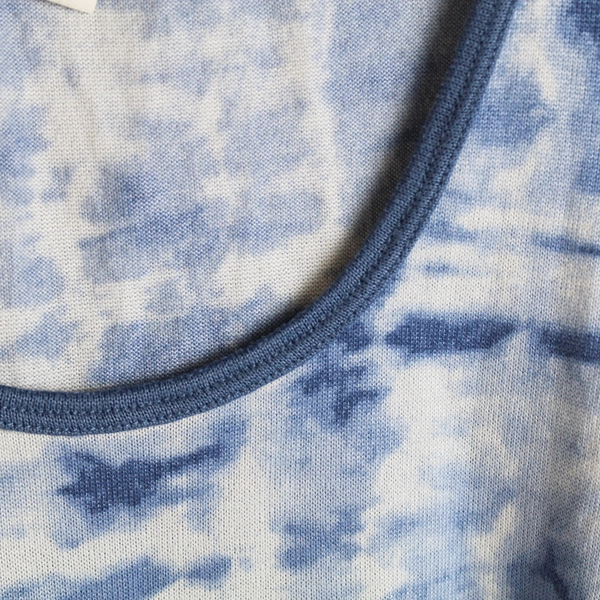 Lucky Brand Blue And White Tie Dye Print Tank Top Women's Size XL