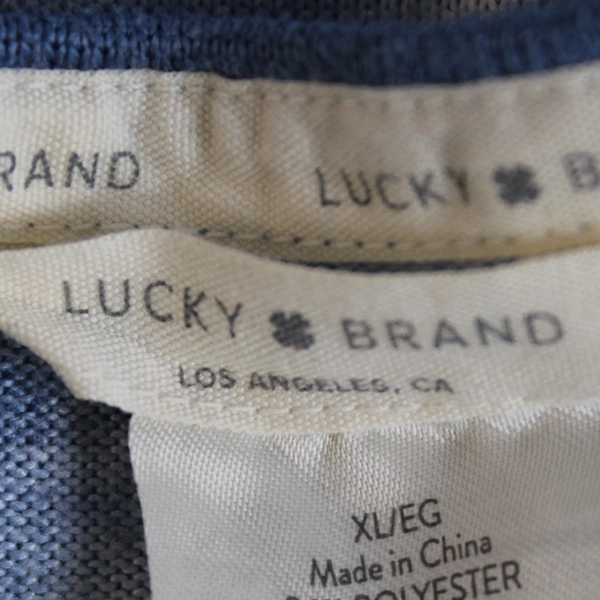 Lucky Brand Blue And White Tie Dye Print Tank Top Women's Size XL