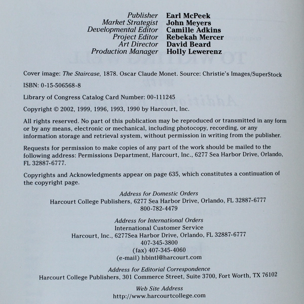 Steps to Writing Well by Jean Wyrick, 5th Edition, 2001 Paperback