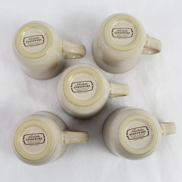Lot of 5 Noritake Sunset Mesa Stoneware Ceramic 3.75" Tall Mugs 8663 Japan