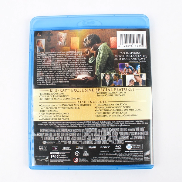 War Room 2015 Christian Film Blu-Ray DVD Drama Inspirational Movie