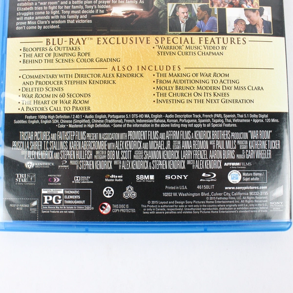 War Room 2015 Christian Film Blu-Ray DVD Drama Inspirational Movie