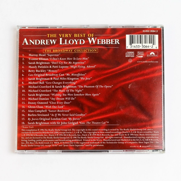 Very Best Of Andrew Lloyd Webber CD 1996 Polydor Compilation