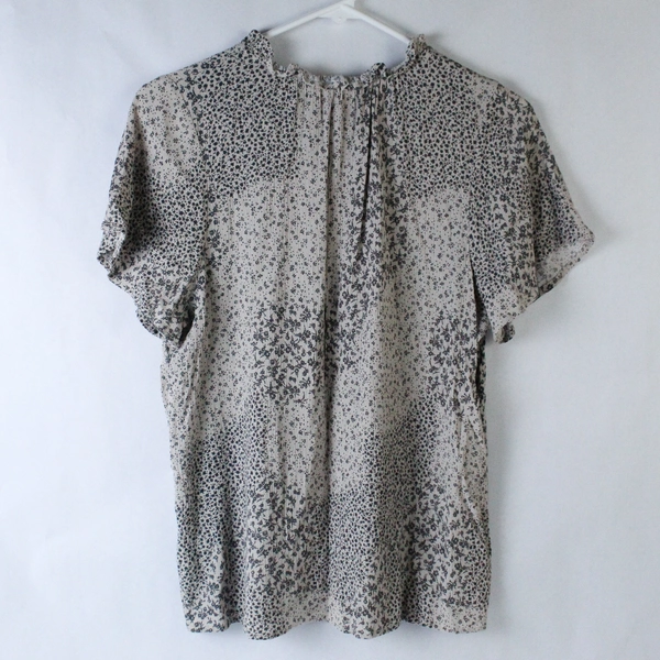 Studio B by Bobeau Women's Size S Floral Drawstring Blouse Top - Good Condition